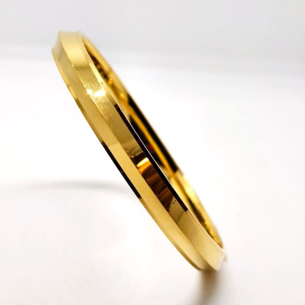 Edge‑Ribbed Two‑Tone Gilded Silver Kada - Image 3