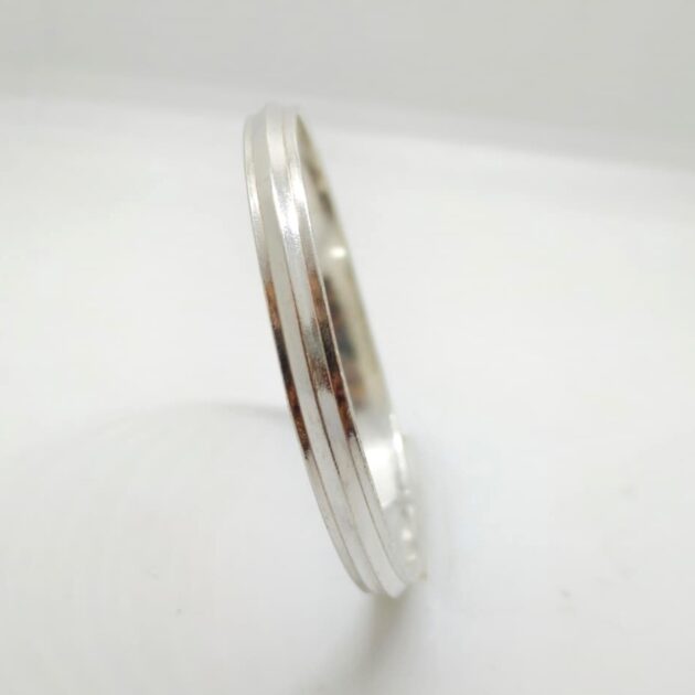 Trident Temple Work Silver Kada - Image 3