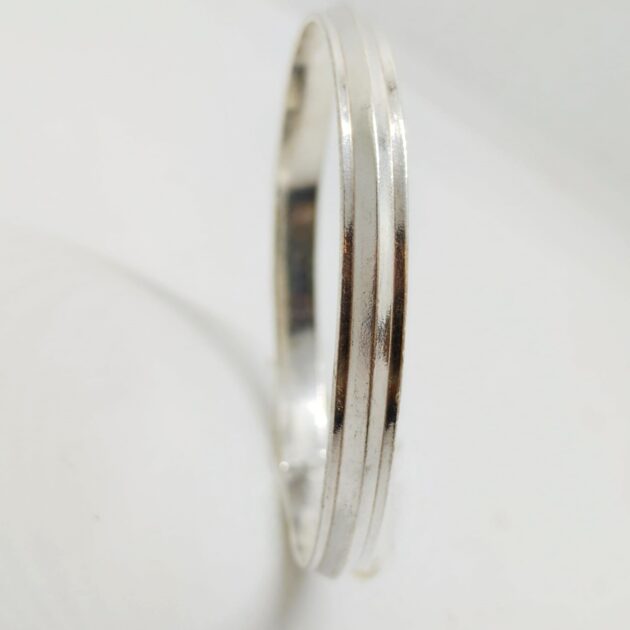Trident Temple Work Silver Kada - Image 2