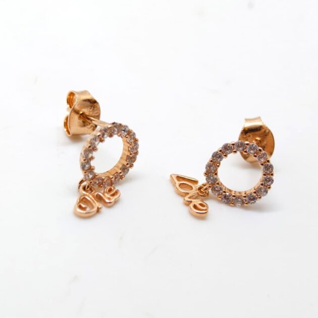 Golden Halo Circles Silver Earrings - Image 2