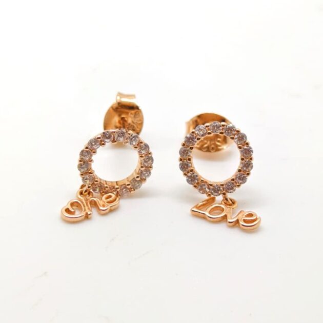 Golden Halo Circles Silver Earrings