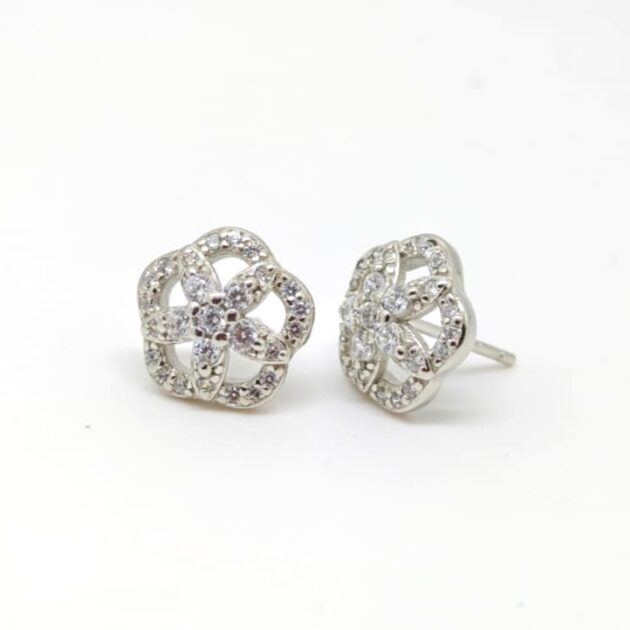 Solara Open Circles Silver Earrings - Image 2