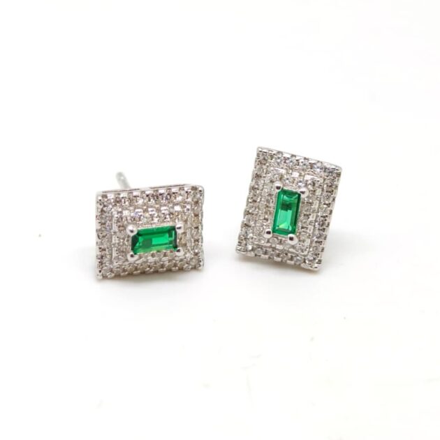 Aurora Diamond Climbers Silver Earrings