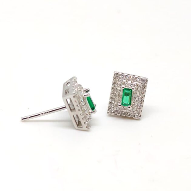 Aurora Diamond Climbers Silver Earrings - Image 2