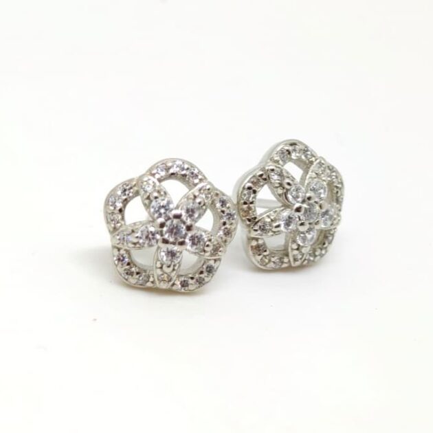 Solara Open Circles Silver Earrings - Image 3