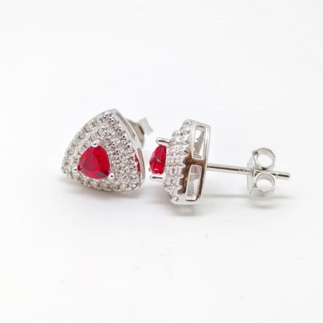 Stellar Halo Diamonds Silver Earrings - Image 3