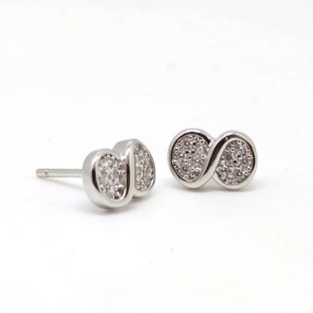 Infinity Loop Circles Silver Earrings - Image 2