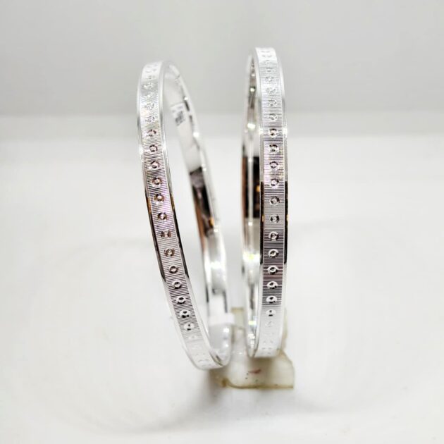Barely-There Statement Silver Bangle - Image 3