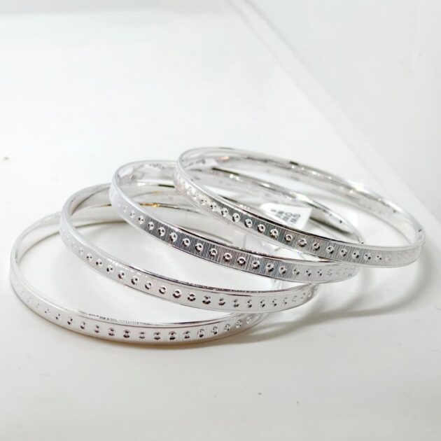 Barely-There Statement Silver Bangle - Image 2