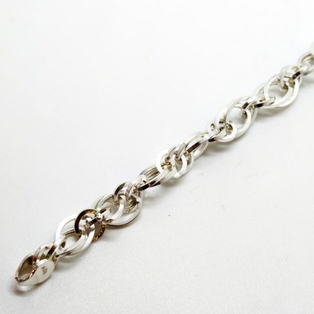 Silver Figaro Chain Bracelet - Image 2