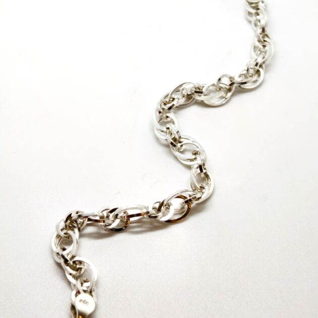 Silver Figaro Chain Bracelet - Image 3
