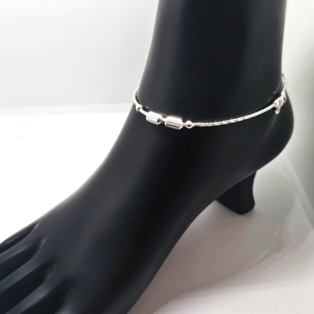 Ocean Wave Sterling Silver Anklet - Image 3