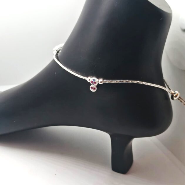 Ocean Wave Sterling Silver Anklet - Image 2