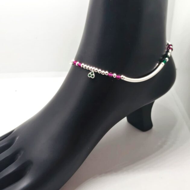 Minimalist Bar Sterling Silver Anklet - Image 2