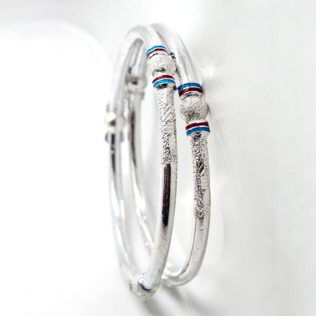 Twisted Design Sterling Silver Bangle - Image 2