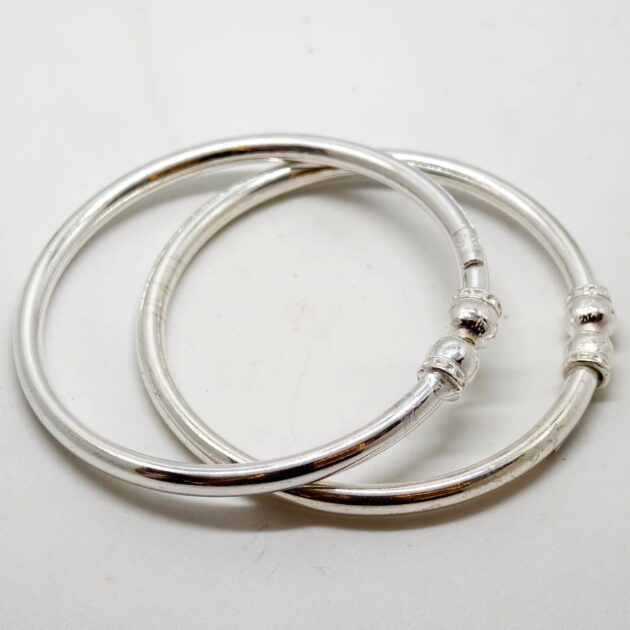 Textured Silver Bangles - Image 3