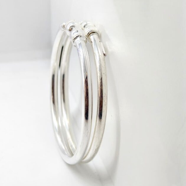Textured Silver Bangles - Image 2