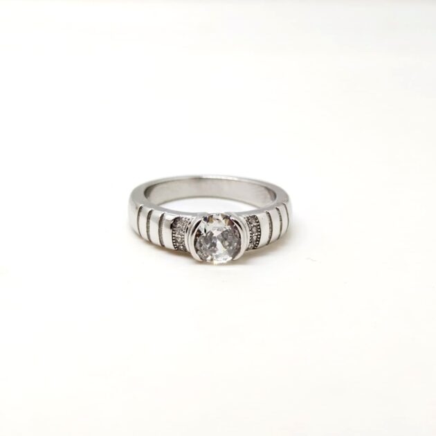 Diamond Dewdrop Silver Ring - Image 2
