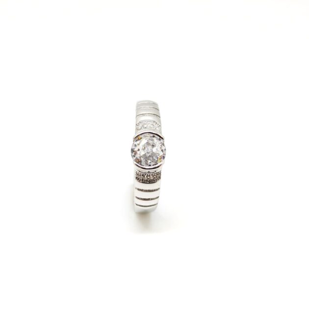 Diamond Dewdrop Silver Ring - Image 3