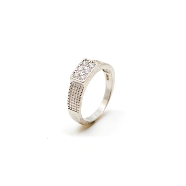 Crystal Tide Silver Ring