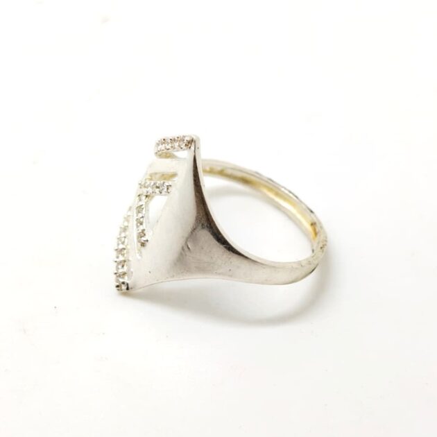 Dewdrop Diamond Silver Ring - Image 4