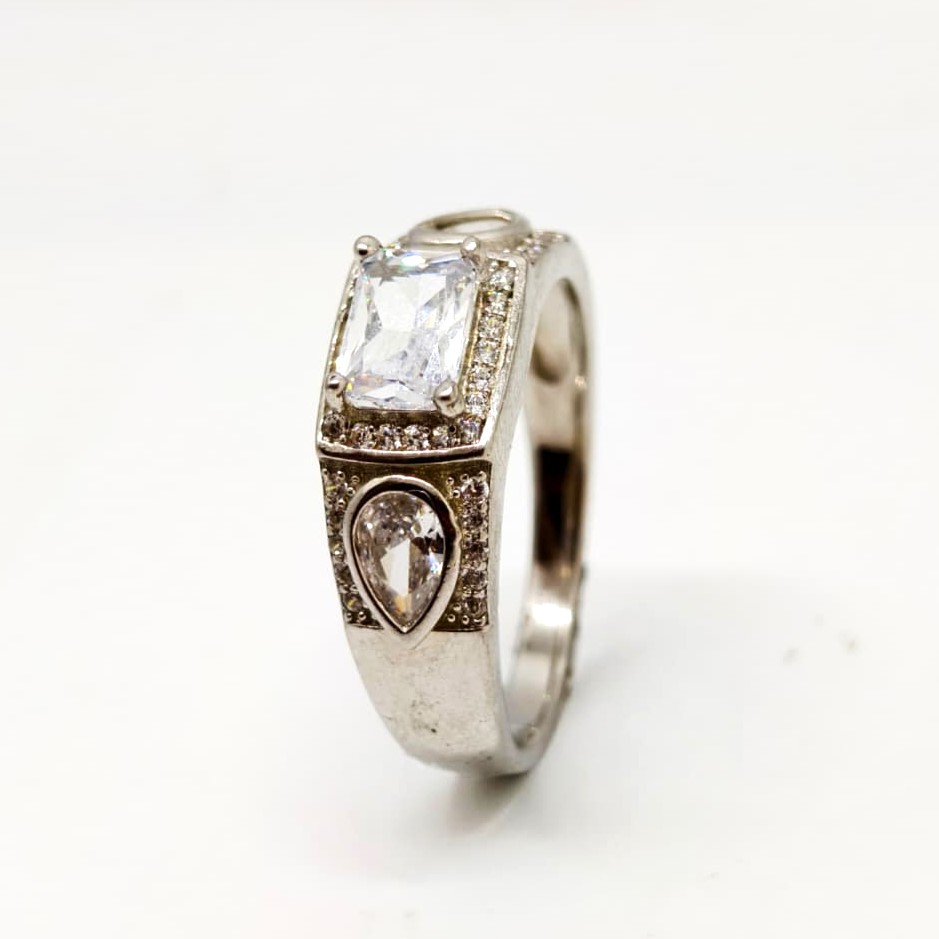 Crystal Bloom Silver Ring