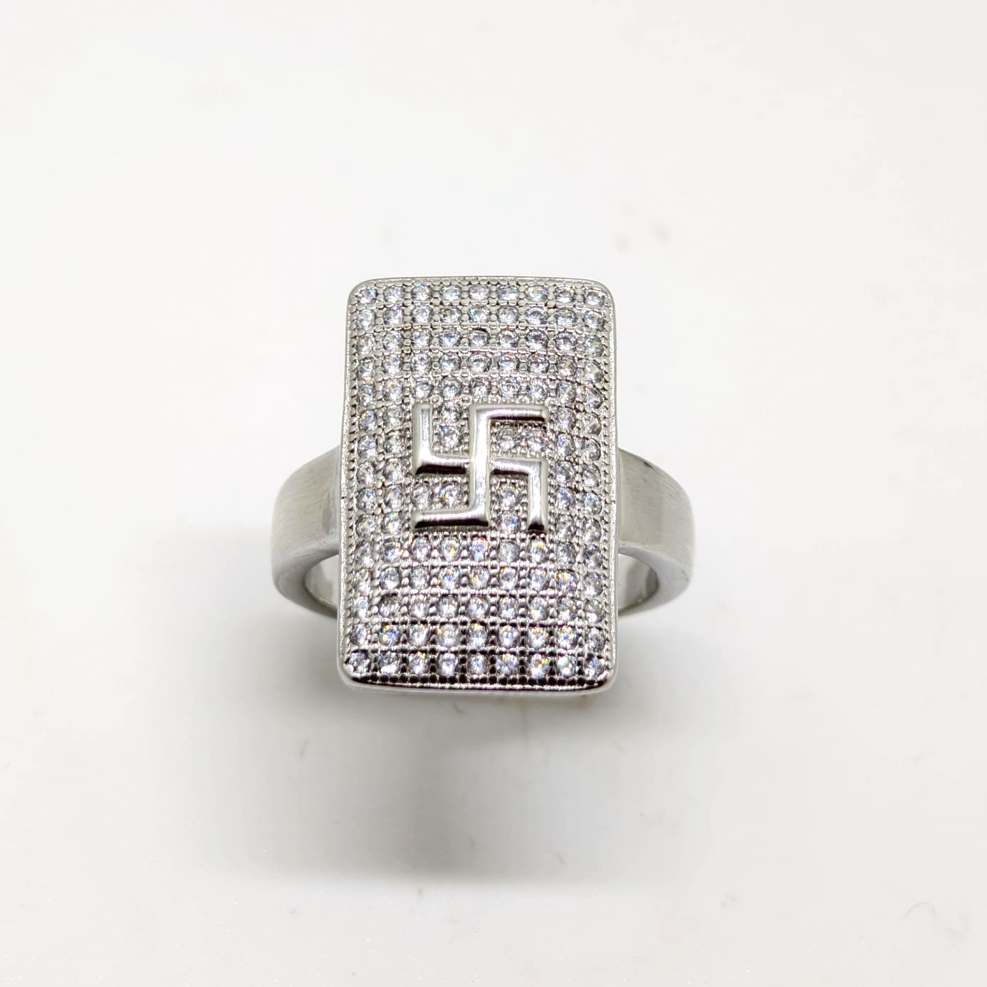 Shubh Aarambh Swastik Silver Ring - Image 2